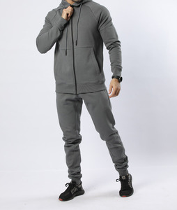 Sweat-shirt à capuche gris pour homme, entièrement zippé, éco-responsable, couleur unie, décontracté, avec poche, manches raglan, coupe classique, pour l'automne - Product Image 6