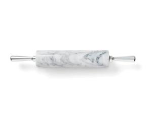 High End White <b>Marble</b> <b>Rolling</b> <b>Pin</b> with Silver Handles Perfect for Luxury Kitchen Display And Home Baking Pastry Dough Tool - Product Image 4