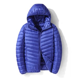 Zipper Hooded Woolen Oversize Puffer <b>Jacket</b> Spring Warm Custom Black for Men Sitting Mountain Eagle Padded and Thickened - Product Image 1