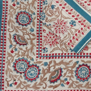 Premium Jaipur Hand <b>Block</b> Printed Floral Pure Cotton Indian <b>Bed</b> Sheet Set 200TC Eco-Friendly Durable Skin Friendly Non Toxic Dye - Product Image 3