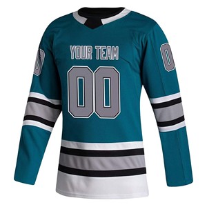 Camiseta de Hockey sobre Hielo Personalizada con el Nombre de tu Equipo 00, Impresión Digital, Cuello en V, Manga Larga, Secado Rápido, Transpirable, Absorbe la Humedad, para Hombre Adulto - Product Image 1