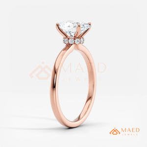 Moissanite Oval <b>Solitaire</b> <b>Ring</b> for Women Rose Gold Engagement Anniversary Jewelry Elegant Daily Wear Style - Product Image 6
