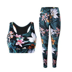 Unique Design Custom Two Tone Yoga Set for Women Solid <b>Pattern</b> Sports Fashion with Elastic Waist Fitness Yoga <b>Leggings</b> for Women - Product Image 1