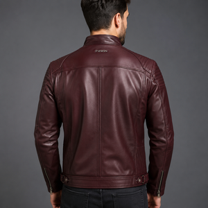 Sportwear 2026 New Arrivals Men's Casual Stand Collar Breathable Crocheted Quilted Winter Leather <b>Biker</b> <b>Jackets</b> wholesale - Product Image 4