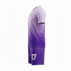 Tenue de football personnalisée 100 % polyester par sublimation, ensemble maillot de football respirant, kit d'entraînement dégradé pour équipe, vêtements de sport pour hommes - Product Image 3
