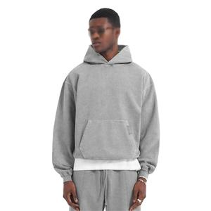 Custom Logo Men's Heavyweight Tracksuit Blank Oversized <b>Thick</b> 100% Cotton Hoodie and Pants Set Streetwear - Product Image 2