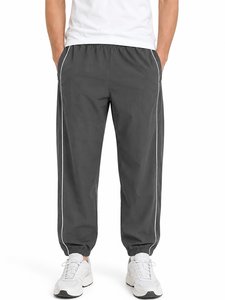 Pantalones Deportivos para Hombre, Color Gris Carbón, con Ribete Reflectante, Ligeros, Cintura Elástica, Ropa Deportiva Informal - Product Image 1