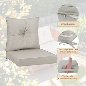 Outdoor Deep Seat Patio Furniture <b>Cushions</b> Set Waterproof Replacement 24 X 24 X 4 Inch Hand-Sewn <b>Circle</b> Design - Product Image 2