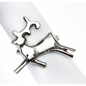 Unique Silver Reindeer Napkin Rings Handcrafted Metal Napkin Holder Buckles For Christmas <b>Table</b> Decoration And Hotel Supplies - Product Image 1