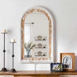 Espejo de Pared Arqueado de Resina Vintage Grande, Estilo Shabby Chic, Decoración Duradera para Sala de Estar o Entrada - Product Image 1