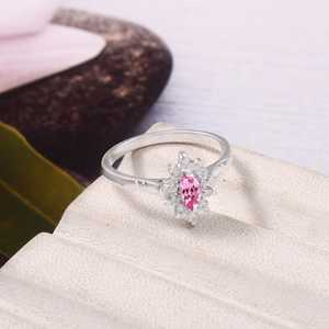 Anillo de compromiso de plata de ley con zafiro rosa marquesa, gema de Ceilán, regalo de propuesta para mujer - Product Image 3
