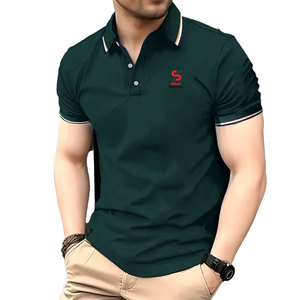 Polo homme décontracté, design simple, léger, facile à laver, couleur durable, aspect élégant, qualité supérieure, Solid Trader. - Product Image 1