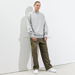 Sweat-shirt brodé chaud d'hiver épais surdimensionné à col rond personnalisé 400g 500g sweat à capuche col fileté en polaire - Product Image 2