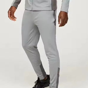 Conjunto Deportivo Gris con Capucha para Hombre, Bloques de Color, Manga Larga, Secado Rápido, Ropa Deportiva de Otoño, 100% Poliéster, Corte Regular - Product Image 3