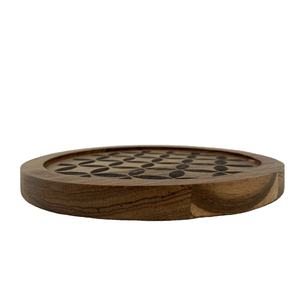 Fabricante de platos y platos de madera de lujo para servir alimentos, Platos y platos elegantes de forma redonda para utensilios de cocina, textura mate de madera de acacia - Product Image 5