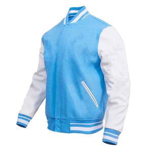 Veste universitaire VIBE SEWN personnalisée en laine avec manches en laine, écologique, coupe-vent, séchage rapide, fermeture à boutons corne brodés - Product Image 4