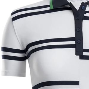 Polo Sublimado a Rayas Blancas y Negras para Mujer, Manga Corta, Estilo Deportivo, Cómodo para Golf y Actividades al Aire Libre - Product Image 5