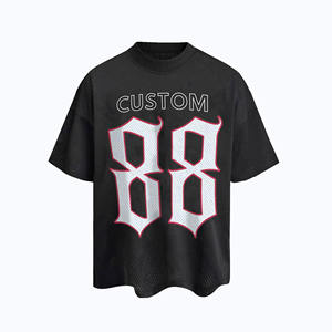 Camiseta Negra Oversize Popular para Hombre con Estampado de Letras Fear Less y Gráfico de Llama Azul, de Algodón, Estilo Urbano, Unisex - Product Image 5