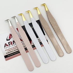 Pince à cils volume 90 degrés en acier inoxydable durable, pointe fine pour extensions de cils, avec marque privée - Product Image 2