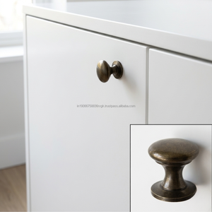 Minimalist Antique <b>Brass</b> Iron Cabinet Knob 22mm Round <b>Drawer</b> <b>Pull</b> Modern Cupboard Handle Furniture Hardware Bulk Supply - Product Image 2