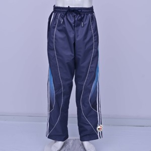 Men's Navy Blue Sporty <b>Cargo</b> Sweatpants <b>White</b> Stripes Elastic Waist Drawstring Midweight Cotton Breathable Eco-Friendly Pants - Product Image 1
