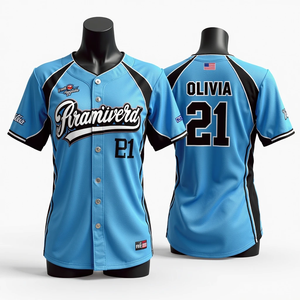 Uniforme Deportivo de Béisbol Personalizado de Alta Calidad, 100% Algodón/Poliéster, Transpirable, de Secado Rápido, Tallas Grandes, con Impresión Sublimada del Nombre del Equipo - Product Image 3