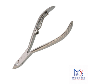 Pince à cuticules 10 cm, à joint de raccordement, avec ressort en S, pointe acérée, ouverture large pour ongles épais, usage adulte - Product Image 6