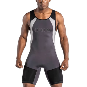Combinaison de lutte pour hommes de qualité supérieure, à séchage rapide, compression intégrale, une pièce, pour l'haltérophilie, la musculation, entraînement d'équipe - Product Image 1