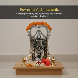 Statue de Balaji en argent plaqué de 8 pouces, divin Seigneur Venkateswara, pour la salle de prière Mandir - Product Image 5