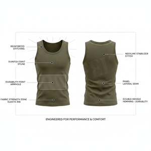 Débardeur en polyester côtelé sans manches 100 % haute qualité, confortable, pour la gym, le fitness, l'entraînement estival, personnalisable par sublimation - Product Image 2