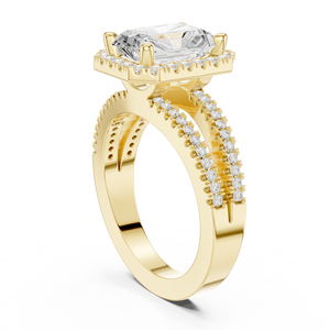 แหวนหมั้นเพชรทรงรัศมี 2 กะรัต ผลิตในห้องปฏิบัติการ ดีไซน์แยกก้าน ทอง 14K พร้อมใบรับรอง IGI ระดับ VS1 สี E สำหรับวันครบรอบแต่งงาน - Product Image 3