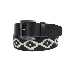 Ceinture en cuir véritable pour homme, style rétro, grande taille, décontractée, boucle en alliage, cuir de vache pleine fleur, ceinture en cuir polo pour homme - Product Image 1