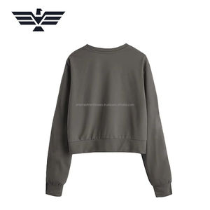 Sudadera Casual de Punto 100% Algodón para Mujer, de Alta Calidad, para Invierno, Estilo Urbano, Color Personalizado, Transpirable - Product Image 1