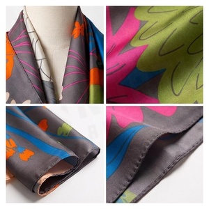 NORTH APPROACH Women's Square Silk Scarf Floral Print Elegant Multi-Functional Fashion Accessory All Seasons - Product Image 4