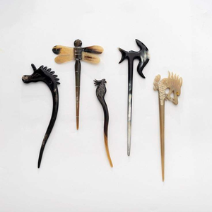 ปิ่นปักผมฮอร์นทำมือสำหรับผู้หญิงแท่งเรียบและมีสไตล์ - Product Image 4