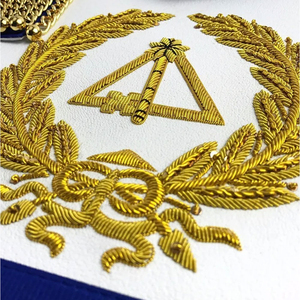 Épingle de sûreté personnalisée brodée en cuir pour tablier maçonnique, faite à la main, pour cérémonies de loge et événements fraternels, prix abordable, vente en gros - Product Image 4