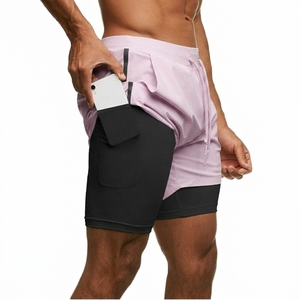 Custom Reflective Logo Jogging Sports Shorts Elastic Waist Plain Dyed Anti Wrinkle Running Gym Shorts With Pockets Liner - Product Image 6