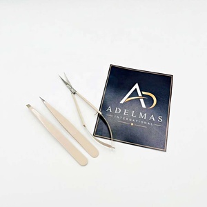 Ensemble de 3 pinces à épiler professionnelles pour sourcils, pointe inclinée, pointe pointue, pinces de précision pour le modelage des sourcils, OEM ODM, logo personnalisé - Product Image 2