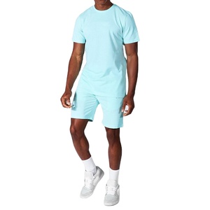 Conjunto de 2 Piezas para Hombre, Camisa y Pantalones Cortos a Juego, Ropa Casual de Algodón para Verano - Product Image 1