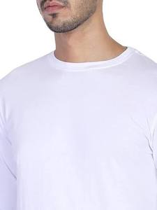 Camiseta Blanca de Algodón Puro para Hombre, Manga Larga, Cuello Redondo - Product Image 1