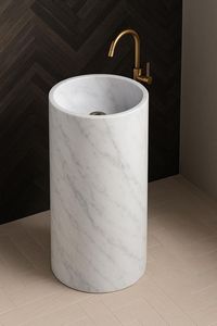 Lavabo de Pedestal Moderno de Mármol Premium con Desagüe para Baños de Hoteles, Villas y Almacenes - Product Image 3