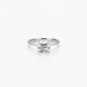 DEF Color VS VVS Clarity Round Brilliant Lab Grown Diamond 10K 14K 18K Solid Gold IGI Certified Solitaire Wedding Promise <b>Ring</b> - Product Image 3
