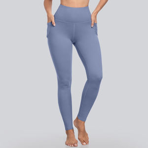 Leggings de yoga con cintura elástica de tela personalizada para mujer, pantalones de yoga suaves para gimnasio y fitness, nuevo diseño, leggings para damas con todas las tallas disponibles. - Product Image 1