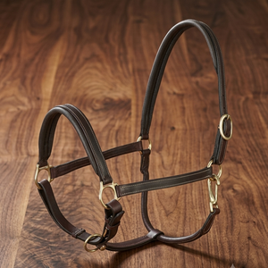 Harnais pour cheval personnalisé en cuir noir et brun Havana, double couture, rembourrage extra confortable, avec ferrures en laiton massif - Product Image 6