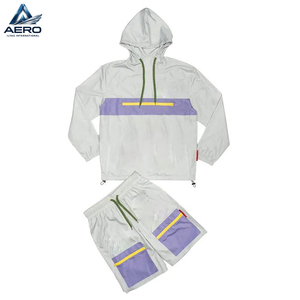 Chaqueta Cortavientos y Pantalones Cortos Casuales de Estilo Hip-Hop Moderno para Exteriores, con Paneles en Contraste, Bloques de Color Personalizados, Transpirables, Resistentes al Agua y al Viento - Product Image 5