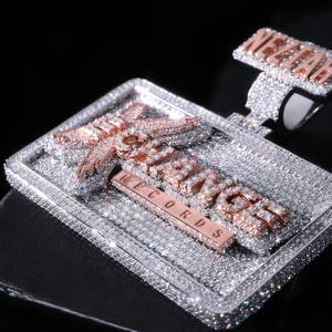 Bereal Custom Moissanite Brilliant Cut Iced VVS Hip Hop <b>Name</b> Letter Charm Pendant 925 Silver 18K Gold Certified Necklace <b>Chain</b> - Product Image 3