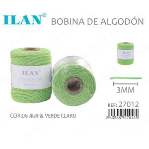 Ilan Cotton <b>Rope</b> Spool 3mm <b>Light</b> Green Sewing Craft - Product Image 3