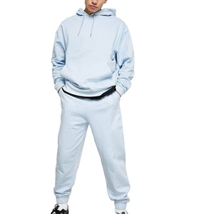 Conjunto de Sudadera y Pantalones Deportivos de Algodón de Alta Calidad, Estilo Urbano, Corte Holgado, Personalizable para Hombre - Product Image 1