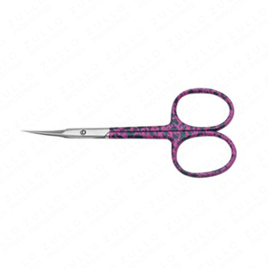 Ciseaux à cuticules professionnels de qualité supérieure, lame argentée, manche en papier violet, outil de coupe pour manucure - Product Image 3