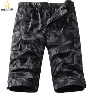 Shorts cargo pour homme, coupe décontractée 3/4, shorts de course pour homme, 7 poches, taille élastique, shorts de randonnée en coton - Product Image 2